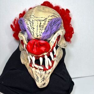 Vintage 1993 Evil Killer Clown Demon Fangs Mask Halloween Be Something Studios
